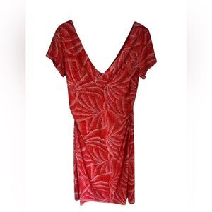 Elegant Red Patterned Dress